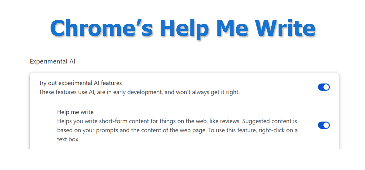 Chrome's Help Me Write Feature