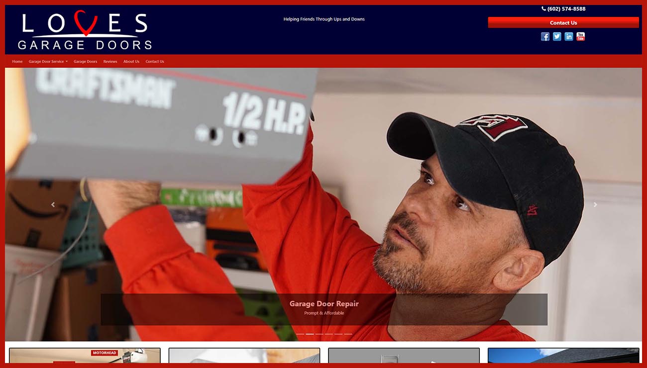 Loves Garage Door Repair in Phoenix AZ Website Redesign