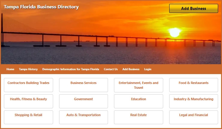 Tampa Florida Business Directory Website Redesign