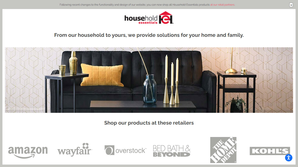 Redesigned Household Essentials Website