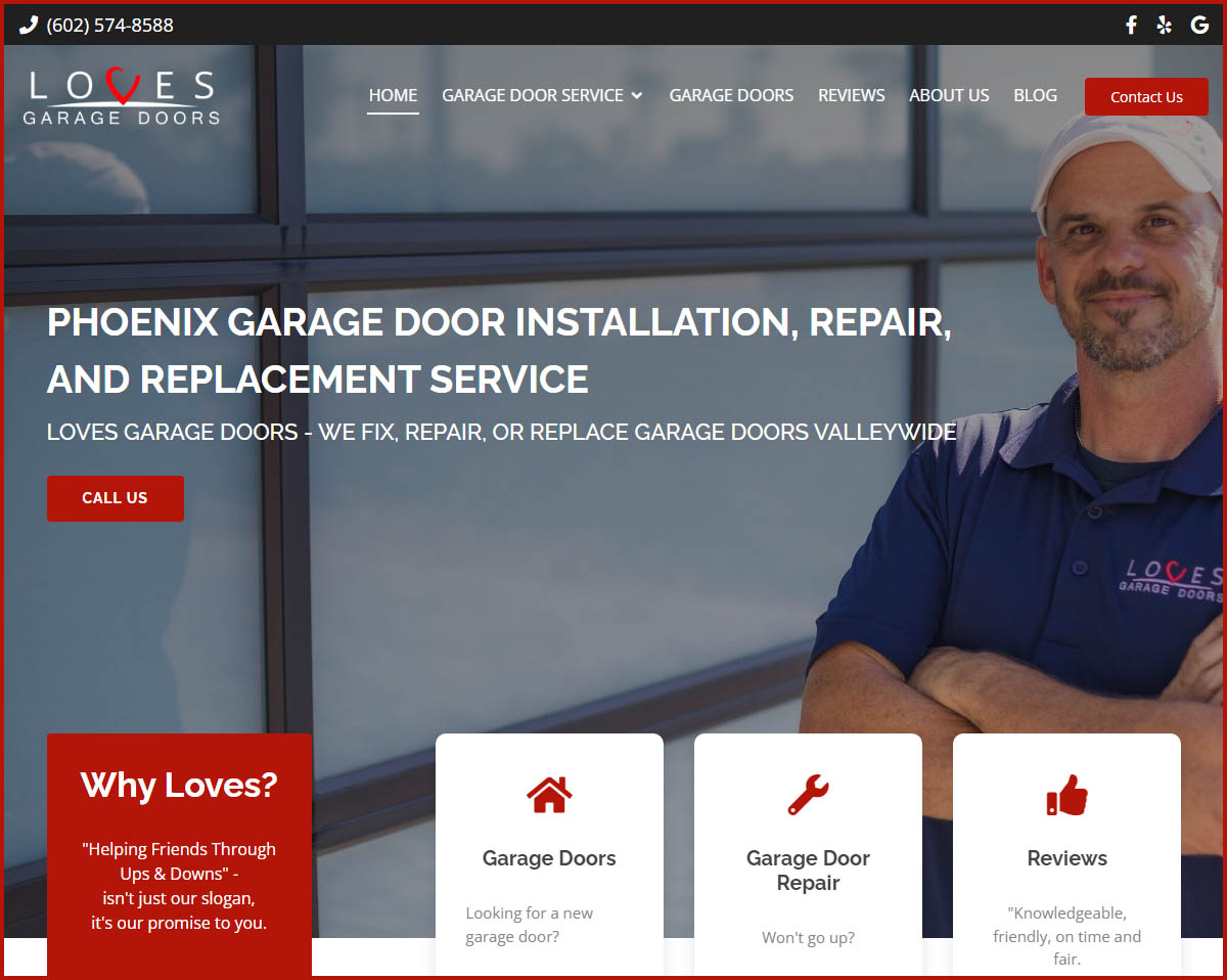 Loves Garage Doors Returned & Web Built an Awesome New Website For Them