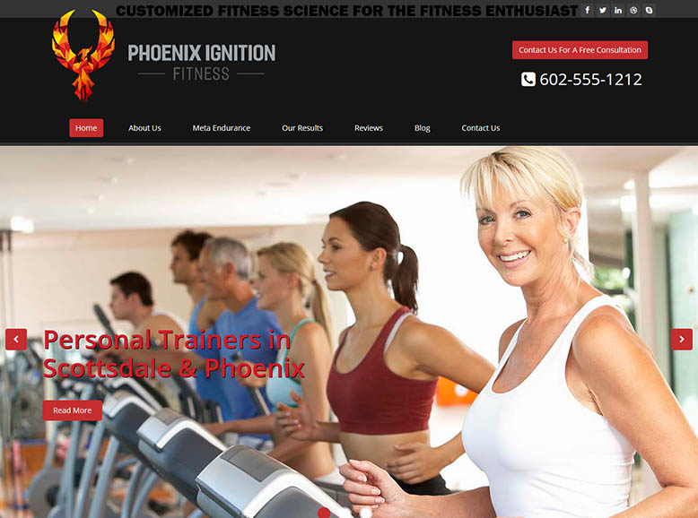 Website Design Concept for Phoenix Ignition Fitness