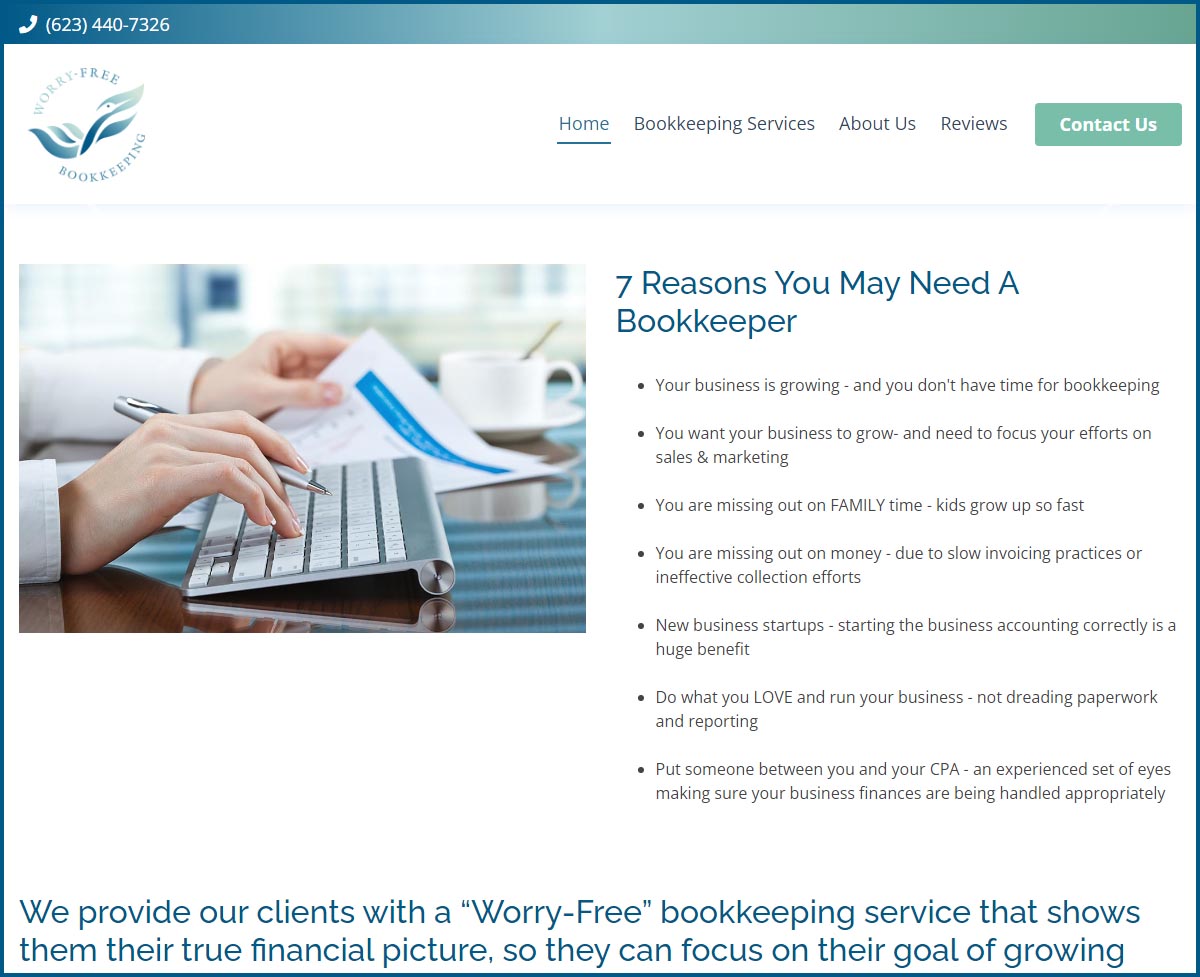 New Website Design for a Bookkeeper