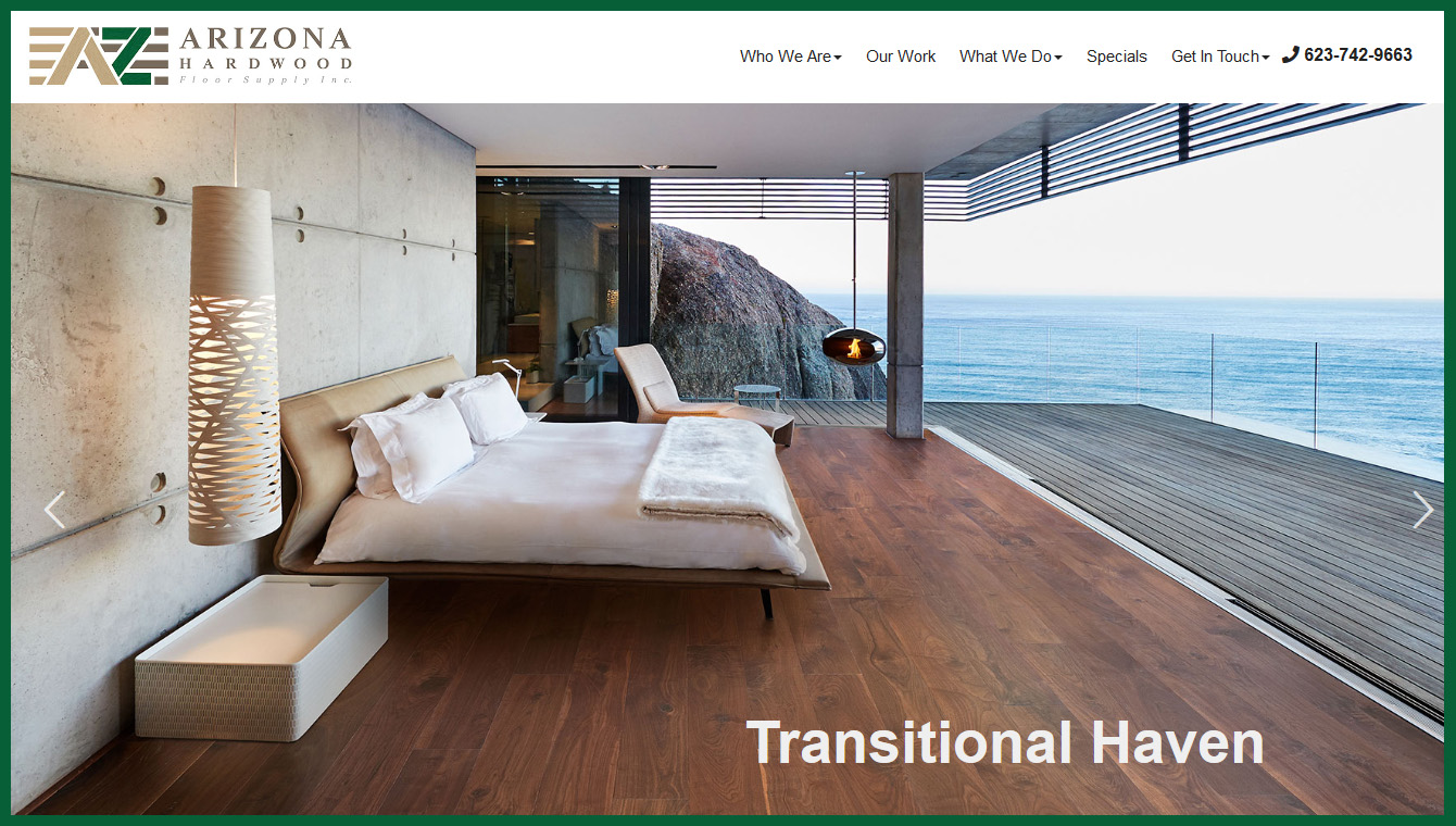 Arizona Hardwood Floor Supply Custom Website Design by BANG!