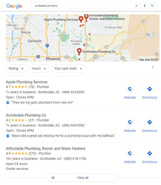 Local SEO for a Scottsdale Plumber