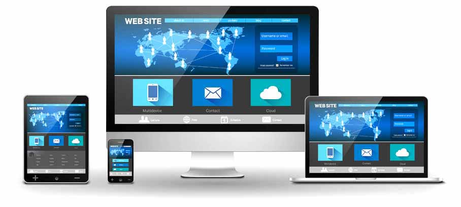 Responsive Web Design Showing Desktop, Laptop, Tablet, and Phones Responsive Web Design Showing Desktop, Laptop, Tablet, and Phones