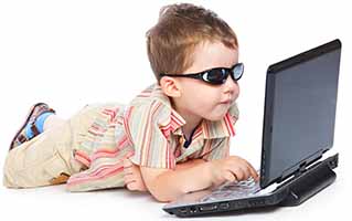 Young Web Designer Working on Laptop