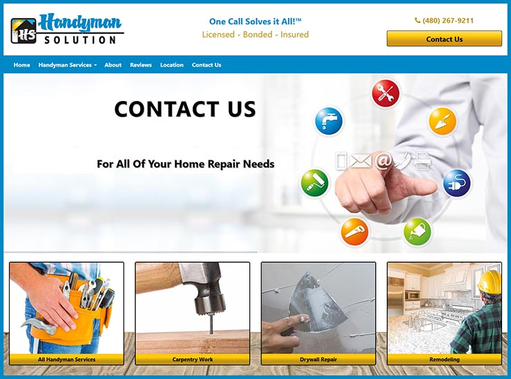AZHandymanSolution.com Website for a Phoenix Handyman Services Company