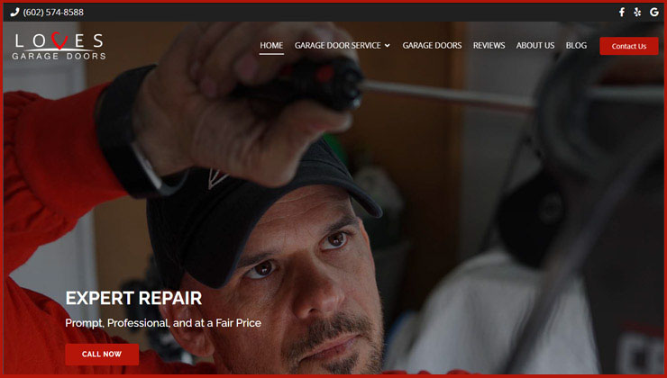 LovesDoors.com Website for a Phoenix Garage Door Repair Company