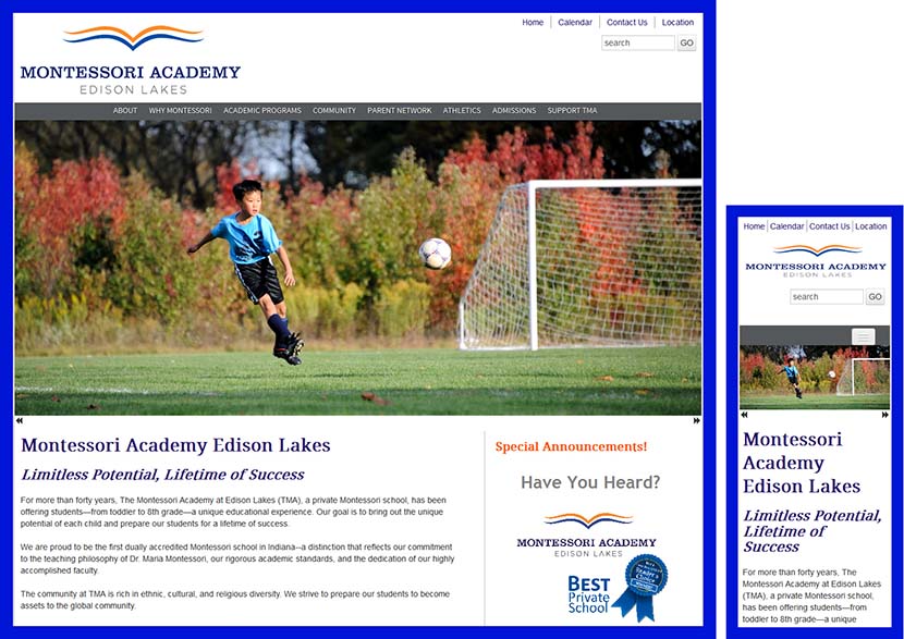 Responsive Website Design for a School