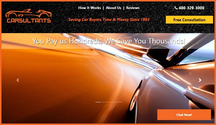 Carsultants.com Website for Car buyer/Broker